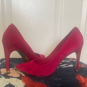 Ted Baker Barbie Fuchsia Pink Pointed Toe Suede Pumps (UK Size 7.5)